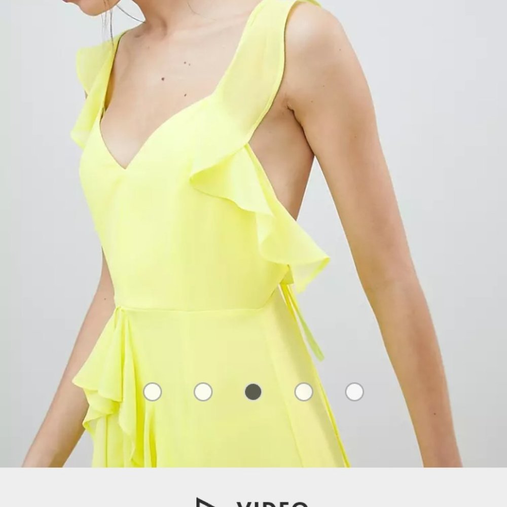 Yellow Tall Ruffle Maxi Dress - Picture 6 of 6
